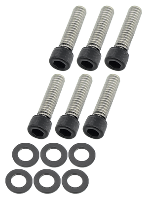 Kit de tornillos de montaje para tija de dirección con acabado negro mate