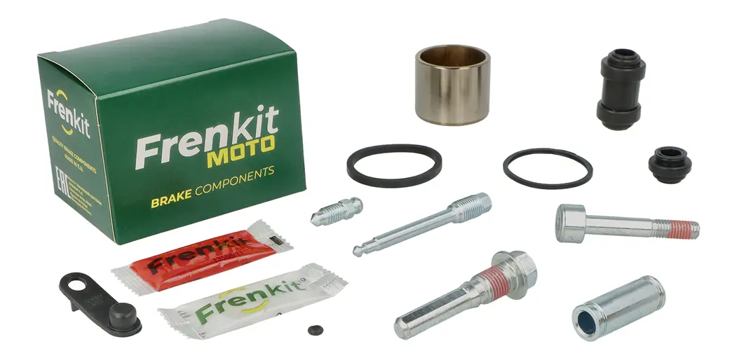 Superkit de reparación de pinza de freno con componentes internos visibles