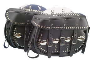 Par de alforjas clásicas estilo 1948 de gran tamaño para moto custom