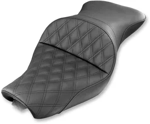 Asiento Explorer con costura en rejilla para moto custom