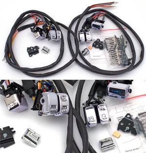 Kit de interruptores de manillar con luces LED blancas encendidas