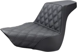 Asiento Step-Up negro con diseño escalonado para motocicleta custom