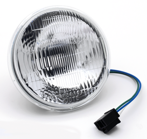 Faro redondo 6 1/4 pulgadas cuerpo alargado con soporte inferior negro