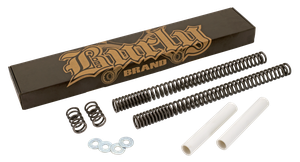 Kit Burly Low Boy instalado en horquilla delantera de motocicleta Harley-Davidson