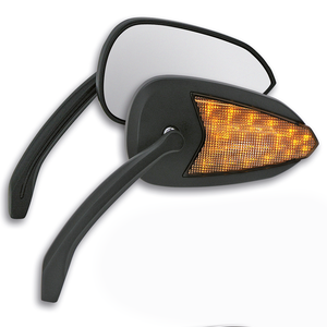 Rerovisores traseros con lente de cristal y diodos LED para motocicleta