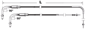 Cable acelerador y retorno para carburadores Mikuni HSR snap-in