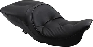 Asiento Touring para dos personas con respaldo en cuero negro