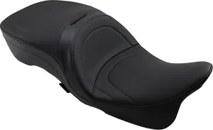 Asiento Touring para dos personas en cuero negro con respaldo trasero