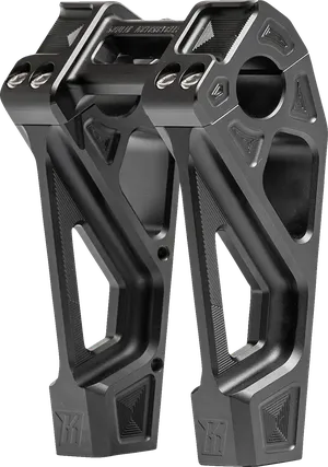 Par de elevadores de manillar estilo Fastback montados en manillar de motocicleta