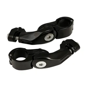 Protector de motor, kit de montaje de estriberas anguladas. corto. Negro