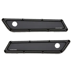 Arlen Ness, juego de tapas para pestillo de alforjas. Biselado, negro CC <span style="color: red;font-size: 0,5em">- PEDIDO ESPECIAL -</span>