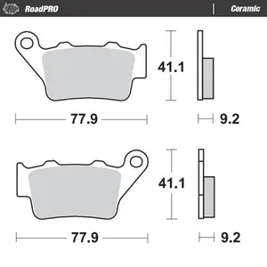 Pastillas de freno Moto-Master, RoadPro. Traseras. Cerámicas