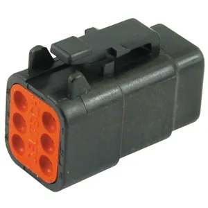NAMZ, conector Deutsch DTM. Negro, hembra, 6 pines