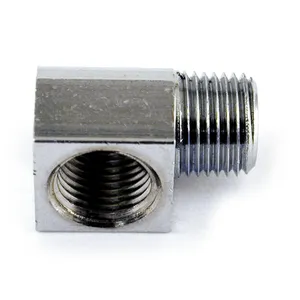 Adaptador de racor de aceite, 90 grados. Cromado
