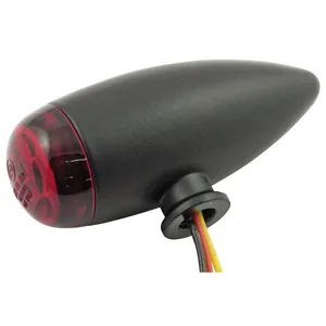 Conjunto de luz trasera LED Micro Bullet. Negro. Lente roja