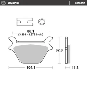 Pastillas de freno traseras Moto-Master RoadPro. Cerámicas