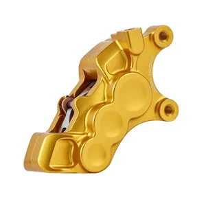 Arlen Ness, pinza de freno de 6 pistones con orificio diferencial R/F. Dorado <span style="color: red;font-size: 0,5em">- PEDIDO ESPECIAL -</span>
