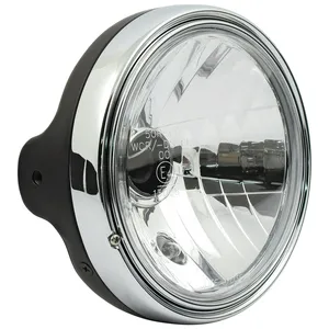 Faro delantero H4 estilo LTD de 7". montaje lateral. Lente transparente. Negro