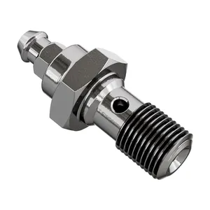 Goodridge, perno banjo 3/8-24 con purgador. Acero inoxidable