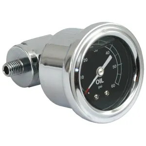 Kit de manómetro de presión de aceite para culata, 0-60 PSI. Cromado
