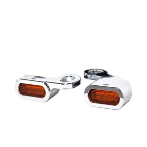 Fastline, intermitentes LED para instalar debajo del manillar. Cromo