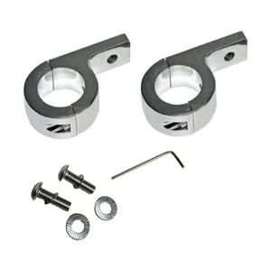 Custom Dynamics, juego de abrazaderas para luz antiniebla de protección de motor. Cromado