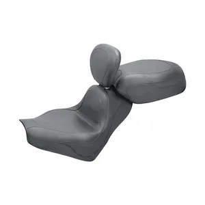 Asiento de touring deportivo vintage Mustang de 2 plazas, negro liso