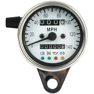 Velocímetro mini LED 2:1 mph. Cromado con esfera blanca