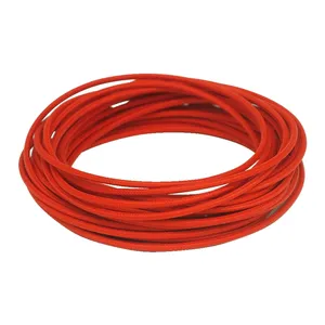 Cable clásico cubierto de tela, rollo de 25 pies. Rojo
