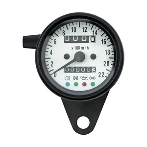 Velocímetro mini LED 2:1 km/h. Negro con esfera blanca