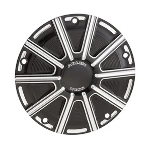 Arlen Ness, tapa de cárter 10-Gauge I. Negro con contraste