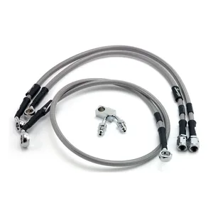 Manguera de freno MCS by Goodridge delantera, acero inoxidable con recubrimiento transparente