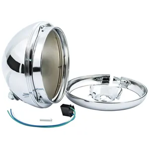 Carcasa de faro de 7" solo con anillo decorativo. Cromado