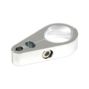 Abrazadera de cuadro para cables de 2 piezas. Acelerador/Ralentí/Freno. Cromo