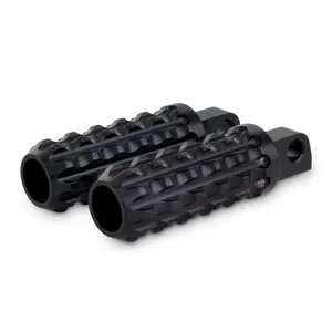 Burly, Juego de estriberas Billet Reaper. Negro brillante