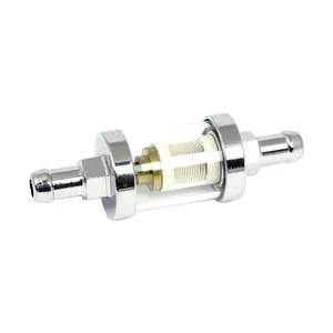 Filtro de combustible Clear-view, 3/8" ID. Cromado