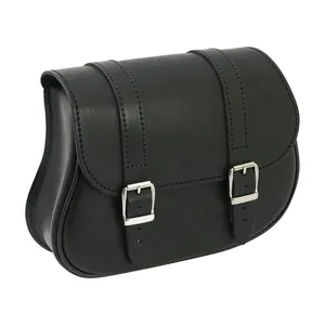 MCS, bolsa de basculante de cuero, 5 litros. Negro