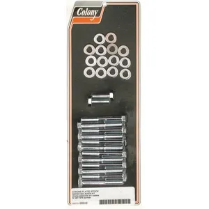 Colony, kit de pernos de la caja de balancines Sportster. Hexagonal, cromado