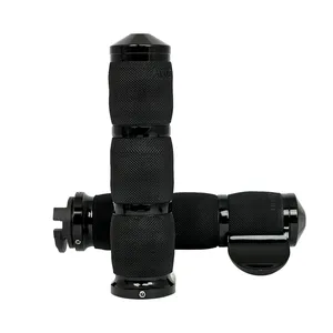 Empuñaduras Avon con amortiguación de aire, anodizadas en negro, con soporte para acelerador