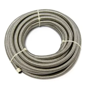 Manguera trenzada 5/16" (8mm). Acero inoxidable transparente