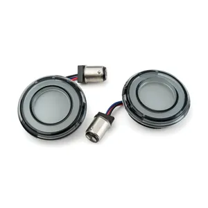 Kuryakyn, juego de insertos para luz intermitente trasera LED Tracer, lente ahumada