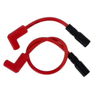 Juego de cables de bujía Accel de núcleo espiral Ferro de 8 mm. Rojo