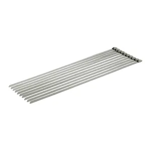 Abrazaderas para escape de 14,25" de largo, acero inoxidable transparente