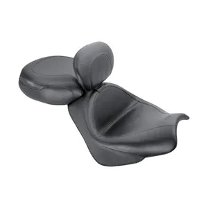 Sillín vintage touring de 2 plazas Mustang negro liso