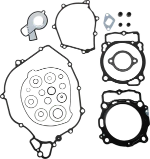 Kit de juntas completo para motor Harley-Davidson sobre fondo blanco