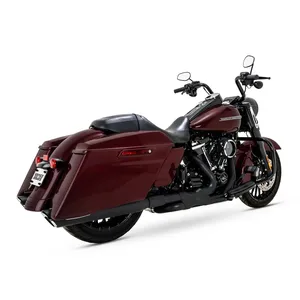 Vance & Hines, silenciadores Twin Slash Round de 4". Negro.