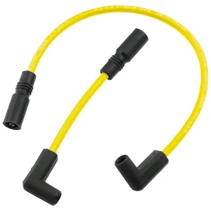 Juego de cables de bujía Accel de núcleo espiral Ferro de 8 mm. Amarillo