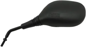 Espejo retrovisor universal con marca E montado en manillar de motocicleta