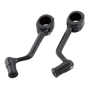 Arlen Ness, soportes forjados para estribos de carretera. Sin estribos. Negro
