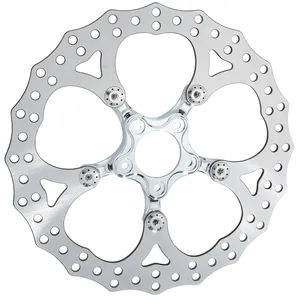 Arlen Ness, rotor de freno 'Spider' de 14". Delantero. Cromado